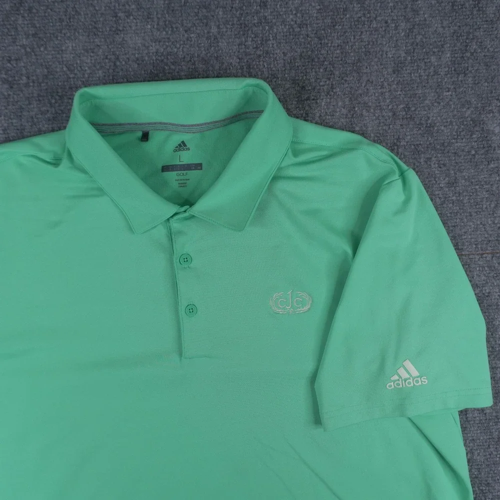 Adidas Golf Shirt Mens Large Green Polo Short Sleeve Performance